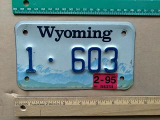 License Plate,  Wyoming,  Motorcycle,  1995,  1 - 603