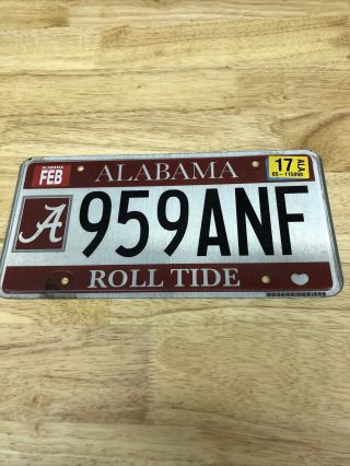 Alabama University Of Alabama Roll Tide License Plate Tag
