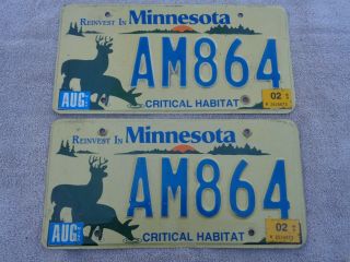 U PICK ONE minnesota PAIR critical habitat deer elk license plate 2