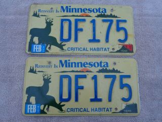 U PICK ONE minnesota PAIR critical habitat deer elk license plate 3