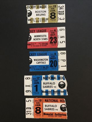 1977 - 78 Buffalo Sabres Ticket Stubs (the Aud) Five Different Colors
