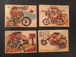 4 - Vintage Donruss Silly Cycles Stickers 1970 