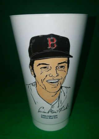 Vintage Carlton Fisk Boston Red Sox Slurpee Cup Mlb 711 1972 7 - Eleven Baseball