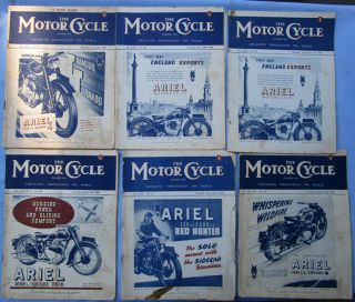 1947 1948 Vintage Motorcycle Magazines Ariel Square 4 Model Isle Of Man Racing