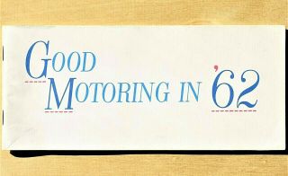1962 General Motors Full Line Car Brochure 40 Pages 4 " X 9 " 62gm