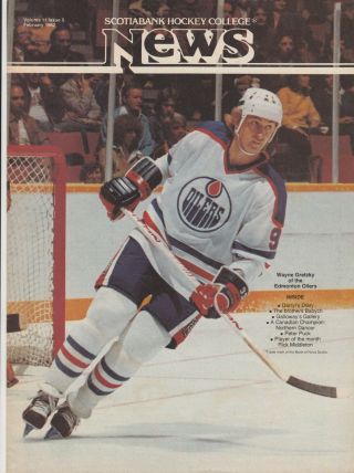 February 1982 Scotiabank Hockey College News Wayne Gretzky Hall Of Famer