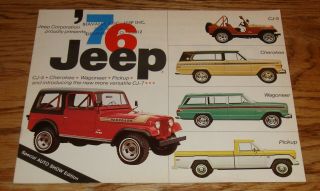 1976 Jeep Full Line Auto Show Edition Sales Brochure 76 Cj - 5 Cj - 7
