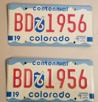 1976 Colorado Bi Centennial License Plates