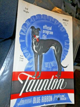 Taunton Greyhound Dog Track Programs 1950