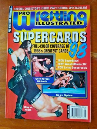4 Pro Wrestling Illustrated Magazines from 1998 - WWF/WCW - Rock,  Sting,  Hogan 3