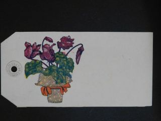Vintage Dennison Mfg Co Mailing Tag Flowers