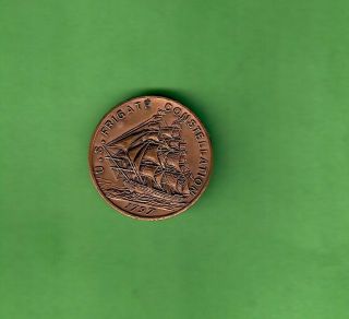 U.  S.  Frigate Constellation Commemorative Medal Made From Parts Of Ship 1.  25 "