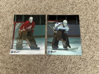 2 - Blues,  Flames Goalie Phil Myre 8x10 Vintage Goalie Mask Photo 