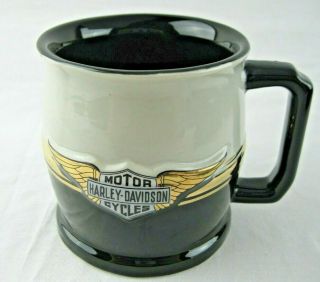 Harley Davidson Winged Bar Shield Raised Logo Ceramic 16 0z.  Coffee Mug Cup