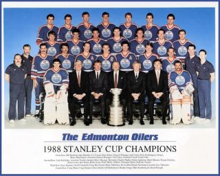 1988 Edmonton Oilers Team Photo 8x10