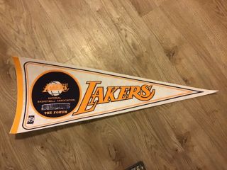 Vintage L.  A.  Lakers Full Size 28 " Nba Pennant