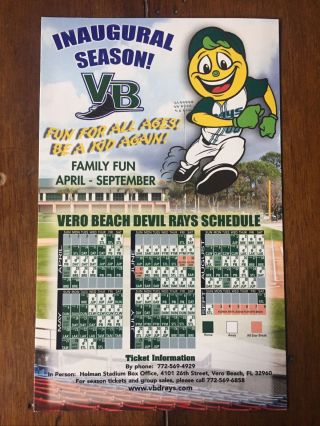 2007/08 Vero Beach Devil Rays Magnet Schedules - Only 2 Seasons ⚾️