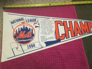 1986 York Mets National League Champions Pennant Official Licensed Ship Fast
