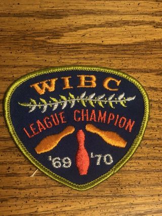 Vintage Wibc Bowling League Champion 1969 - 1970 Award Patch