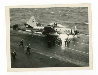 Photograph Of Westland Wyvern 380 / O Crash On Hms Ark Royal - 831 Nas C.  1957
