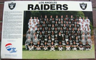 1980s Raiders Nfl Football Team Stadium Giveaway 11 X 17 Photo