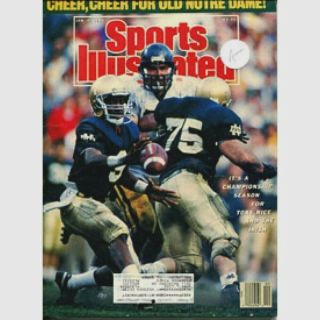 Sports Illustrated Jan 9,  1989 Tony Rice - Notre Dame Fighting Irish - 1988 Nat Cham