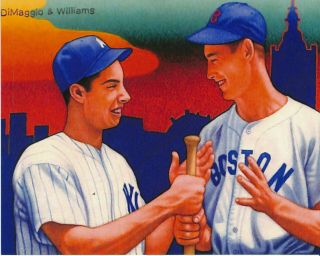 Ted Williams Red Sox And Joe Dimaggio Yankees 8x10 Art Print