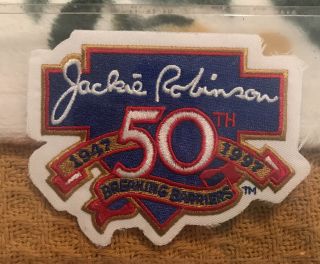 Jackie Robinson 50th Anniversary Breaking Barriers Patch 1947 - 1997 - Mlb -