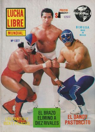 Lucha Libre Mundial 1377 Mexican Wrestling 1990 (blue Panther) Good Spanish