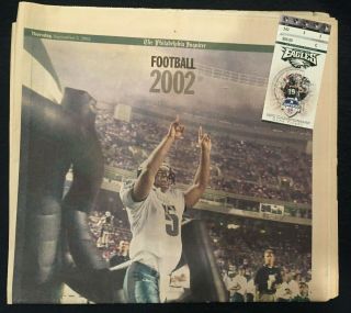 2002 Championship Game Tkt W/phila Inquirer Football 2002 Pre - Season Preview
