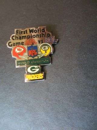 Vintage Bowl I Green Bay Packers Vs Kansas City Chiefs Lapel Hat Pin