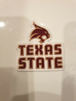 Texas State Bobcats Iron On Embroidered Patch 2.  5” X 3”