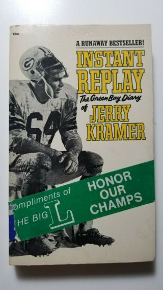 Vintage 1969 Instant Replay Jerry Kramer Paperback Green Bay Packers Football