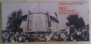 1968 Baltimore Orioles Mlb Baseball Press Media Guide W/ Schedule On Back Cover