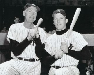 Mickey Mantle And Bill Dickey 8x10 Photo York Yankees