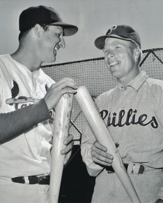 Stan Musial Cardinals And Richie Ashburn Phillies 8x10 Photo 1958 All Star Game