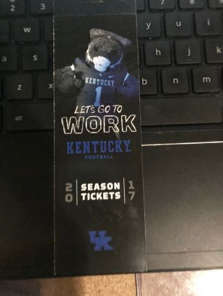 2017 Kentucky Wildcats College Football Season Ticket Stub Book Set