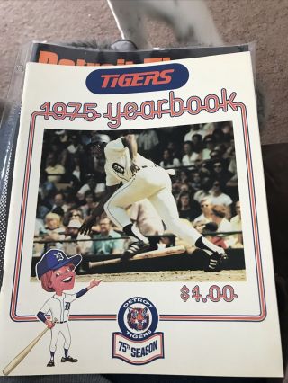 1975 Detroit Tigers 75th Season Mlb Baseball Yearbook