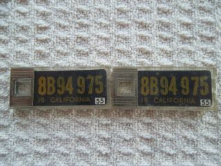 Matching 1955 California Dav License Plate Key Return Tags