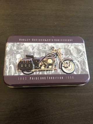Harley Davidson 95th Anniversary Card Set With Tin Box