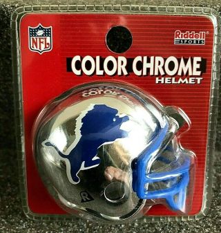 " Detroit Lions " Nfl Color Chrome Mini 2 " Football Helmet