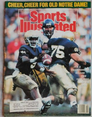 1989 Sports Illustrated Tony Rice Notre Dame National Champions