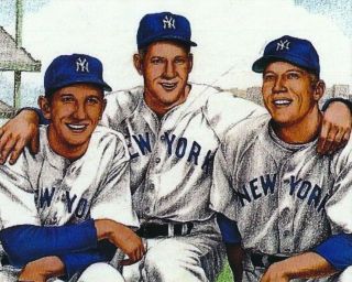 Mickey Mantle,  Whitey Ford,  Billy Martin 8x10 Art Print York Yankees