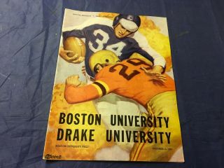 10/15/55 Boston University Vs.  Drake University Football Program