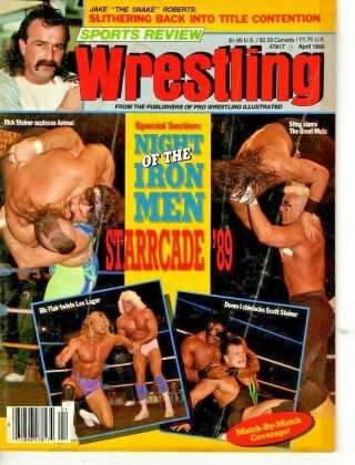 Sports Review Wrestling - April 1990 - Sting / Ric Flair - Cover - Very Good