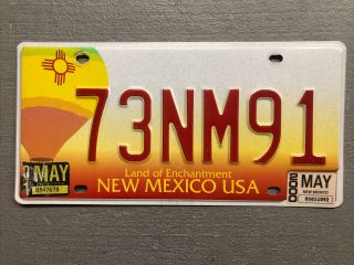 Mexico License Plate Land Of Enchantment Hot Air Balloon 73nm91 2000