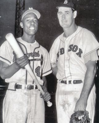 Ted Williams Red Sox And Hank Aaron Braves 8x10 Photo 1957 All Star Game