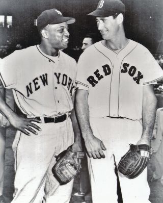 Ted Williams Red Sox And Willie Mays Giants 8x10 Photo 1957 All Star Game
