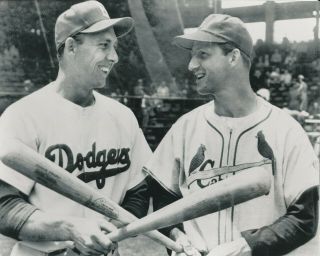 Stan Musial Cardinals And Gil Hodges Dodgers 8x10 Photo 1951 All Star Game
