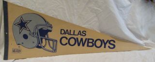 1980s Dallas Cowboys Nfl Football Pennant 30 X 12 "